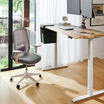vari ascent chair in fog grey in home office setting